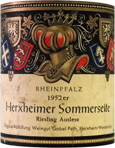 Riesling Gabel Peth Auslese Herxheimer Sommerseite 1952 Dominique Fornage Wine Vin ecole nobilis