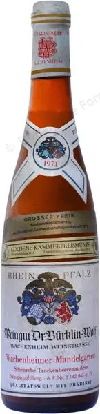 Scheurebe Burklin Wolf Trockenbeerenauslese TBA 1971 Dominique Fornage Wine Vin ecole nobilis