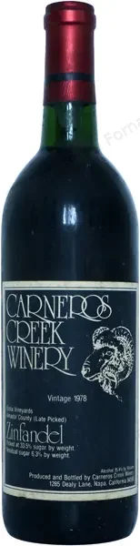 Zinfandel Late Picked Carneros Creek Winery 1978 Dominique Fornage Wine Vin ecole nobilis