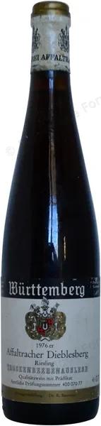 Riesling Schloss Affaltrach Trockenbeerenauslese TBA 1976 Dominique Fornage Wine Vin ecole nobilis